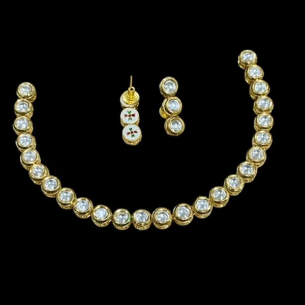 Gold-Plated__Kundan_Sleek_Necklace_|_Indian_Bridal_Jewellery