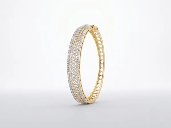 Luxury_American_Diamond_Gold-Plated_Openable_Bracelet_|_Party_&_Wedding_Hand_charm