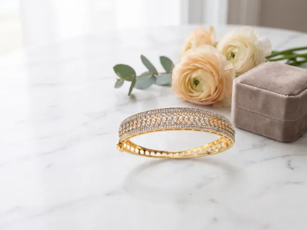 Luxury_American_Diamond_Gold-Plated_Openable_Bracelet_|_Party_&_Wedding_Hand_charm