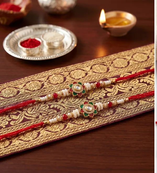 Meenakari_Flower_Rakhi_Pair_for_brothers_|_Traditional_Designer_Rakhi_Set