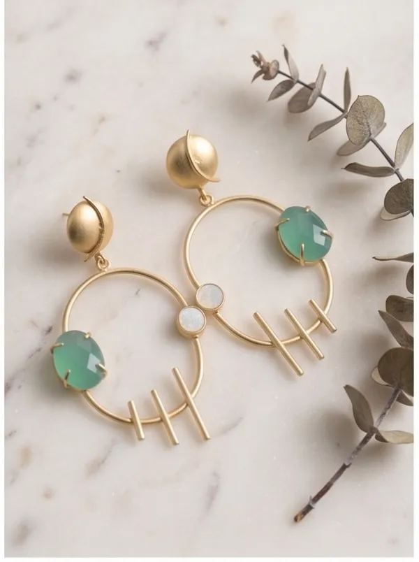 Minimal_Gold_Hoop_Earrings_with_sky_Stone_|_Elegant_Statement_Drop_Earrings