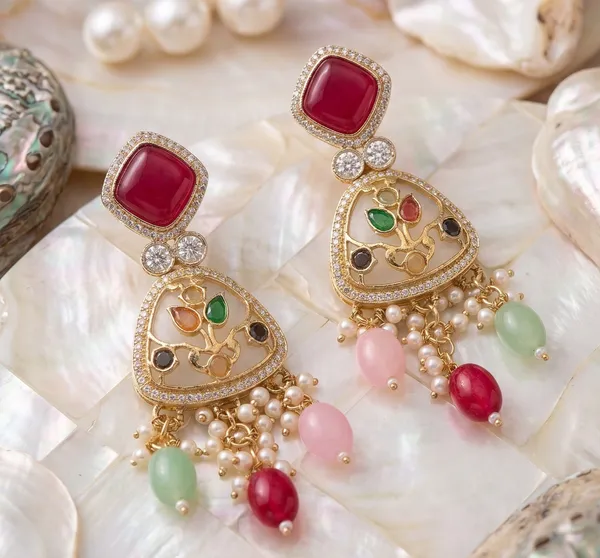 Mother_of_Pearl_Long_Necklace_with_Colourful_Stones_–_Elegant_Statement_Jewellery_Set_for_Women