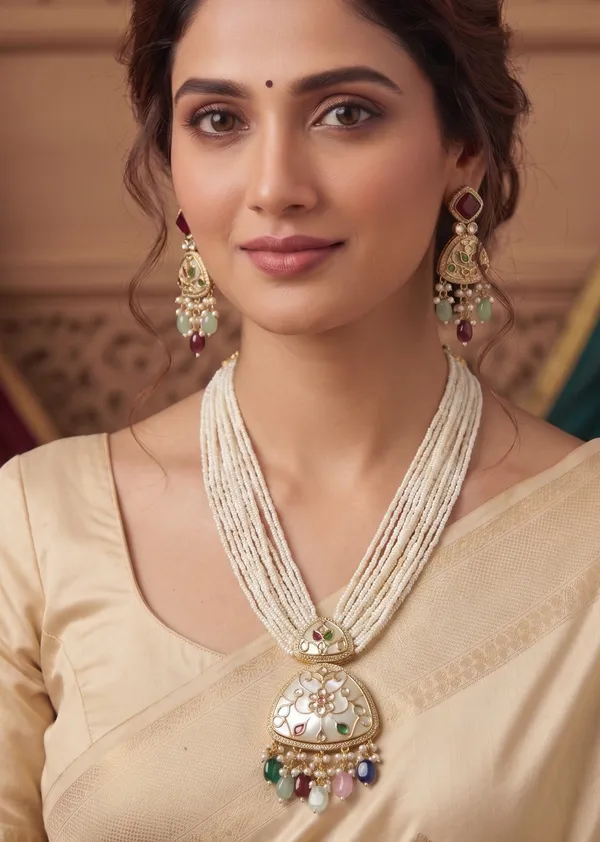 Mother_of_Pearl_Long_Necklace_with_Colourful_Stones_–_Elegant_Statement_Jewellery_Set_for_Women