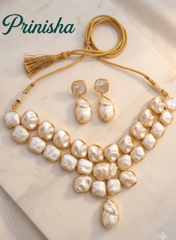 Mother_of_Pearl_Statement__Boho_Necklace_Set_with_Earrings_|_Gold_Finish_Designer_Necklace_for_Women