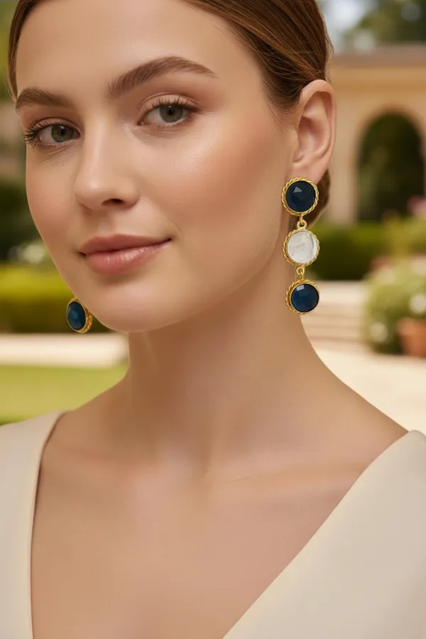 Blue_And_White_Mother_Of_Pearl_Earrings__|_Indo_Western_Earrings