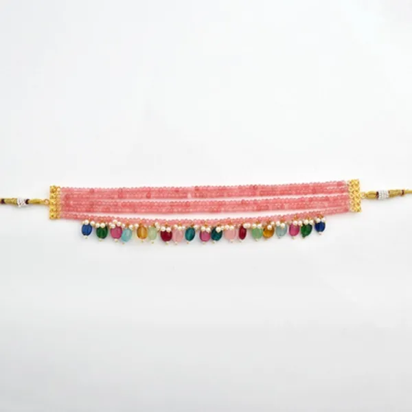 Pink_Onyx_Choker_with_Rainbow_Gemstone_Accents_Mala