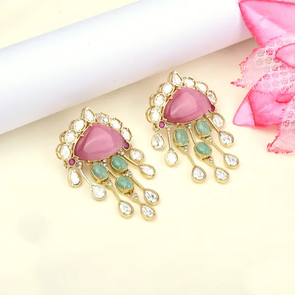 Pink_&_Mint_Moissanite_Earrings_|_Valentine's_Day_Pastel_Jewelry