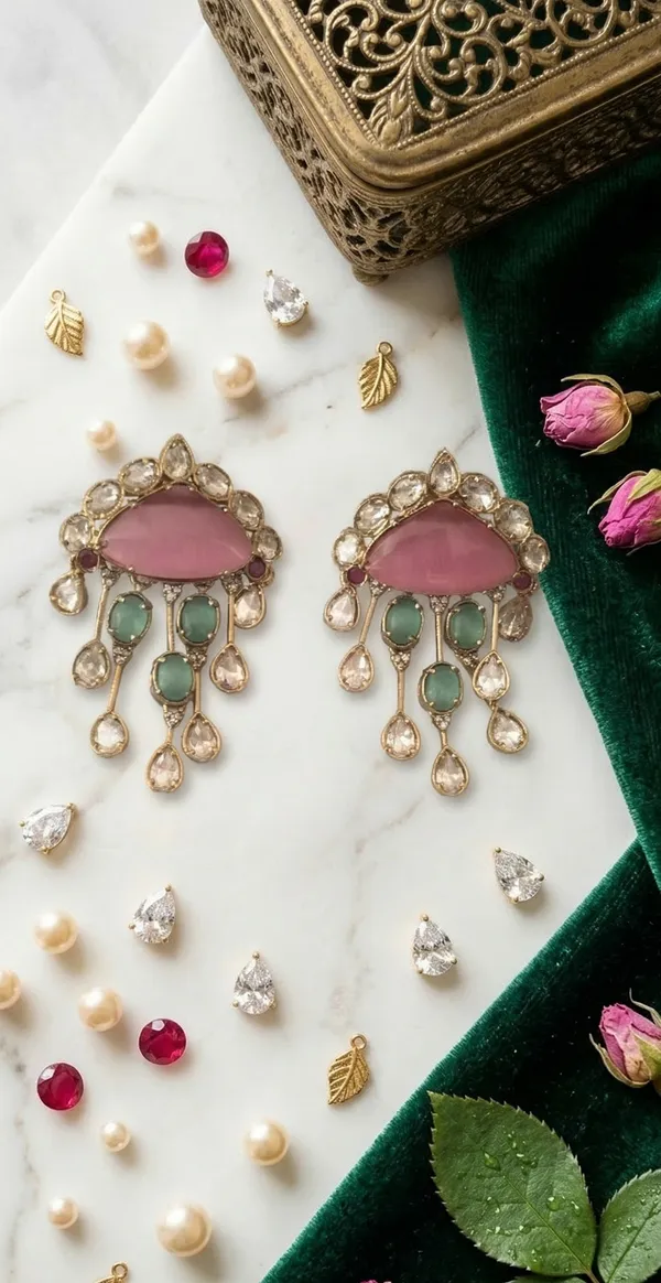 Pink_&_Mint_Moissanite_Earrings_|_Valentine's_Day_Pastel_Jewelry