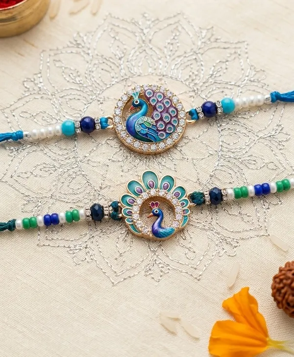 Premium_Peacock_Rakhi_Pair_for_Brother_–_Designer_Bhai_Rakhi_Set_with_Gifts