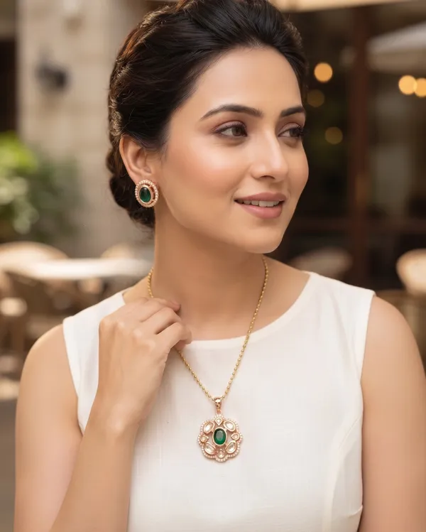 Premium_Polki_Pendant_set_|_Emerald_Premium_oval_Polki_Pendant_Set
