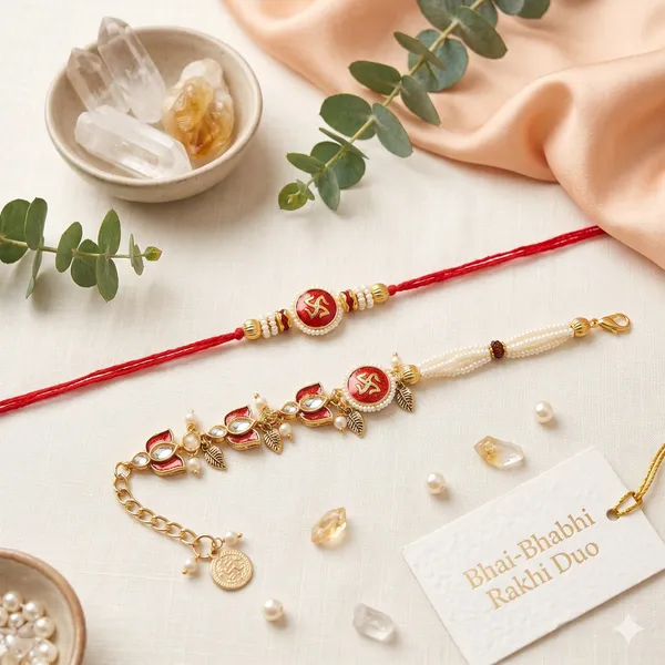 Premium_Swastik_Rakhi_for_Brother_&_Matching_Designer_Bracelet_for_Bhabhi_|_Raksha_Bandhan_Special_Pair