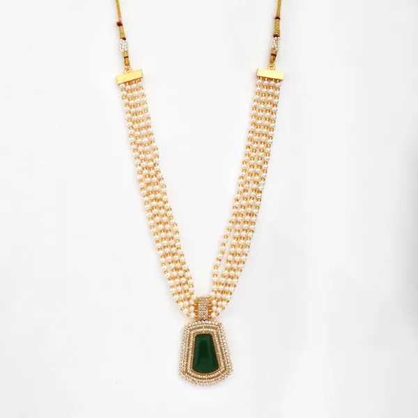 White_And_Green_Beads_Pearls_Fusion_Necklace_Set_|_Party_Wear_Traditional_set
