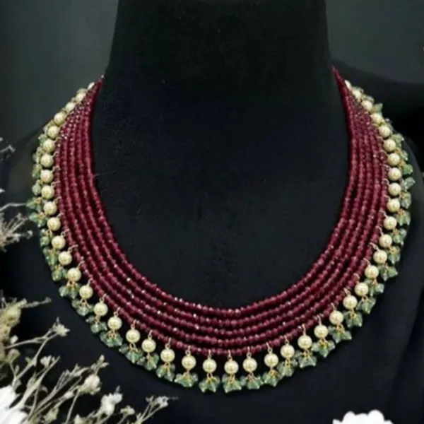 Hydro_Beads__Five_Layered_Princess_Mala_|__(Maroon_beads_necklace_)