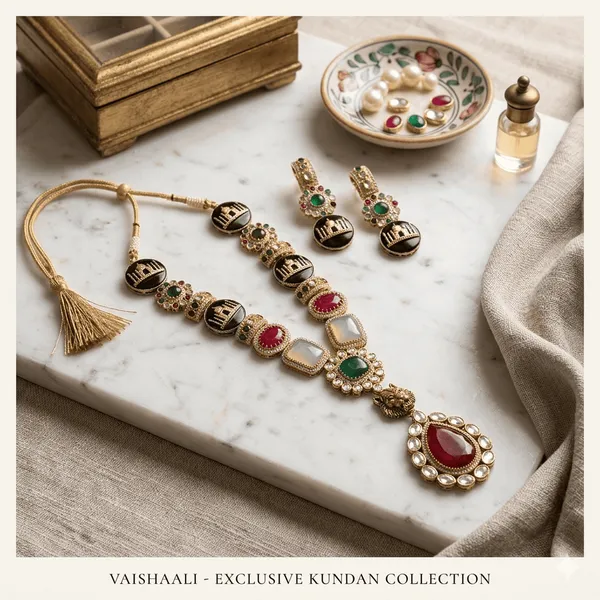 Sabyasachi_Inspired_Long_Kundan_Necklace_with_Tiger_Motif_|_Vintage_Polki_Bridal_Jewelry_Set_with_Earrings