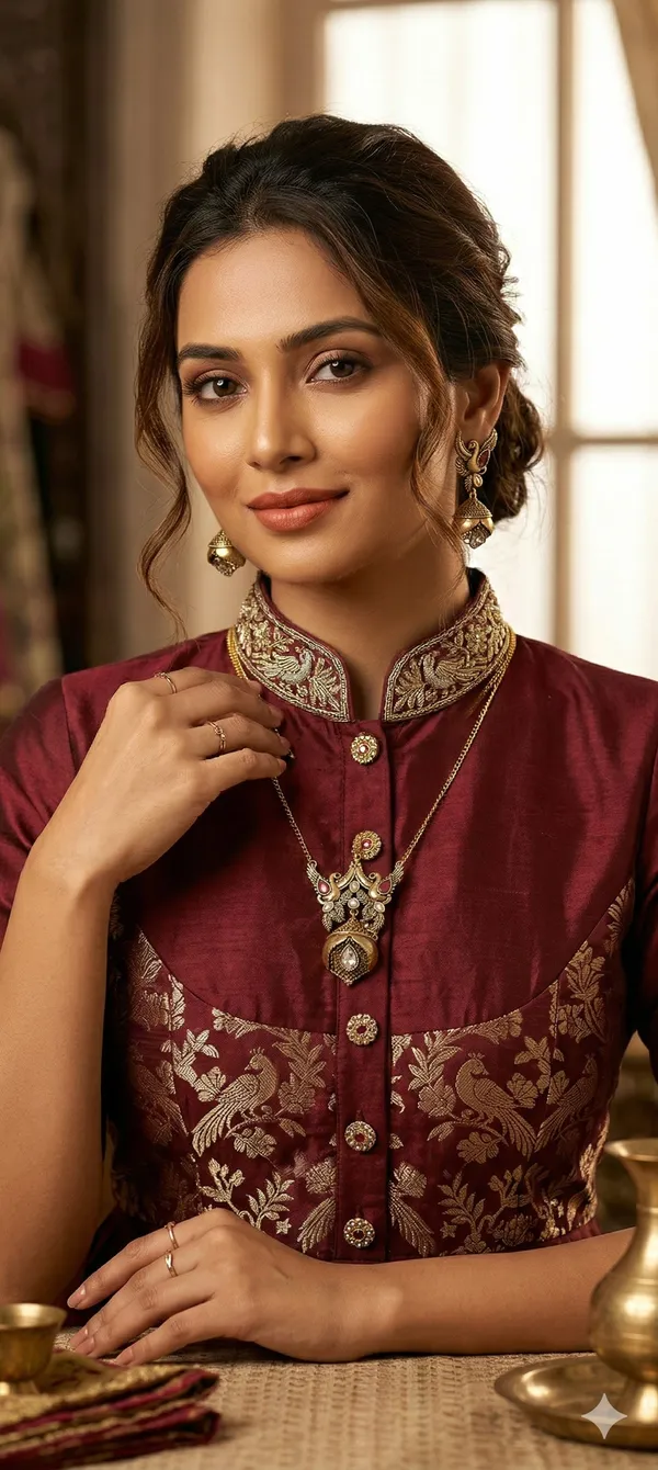 Antique_Gold_Plated_Peacock_Pendant_Set_|_Ethnic_Traditional_Pendant_Set