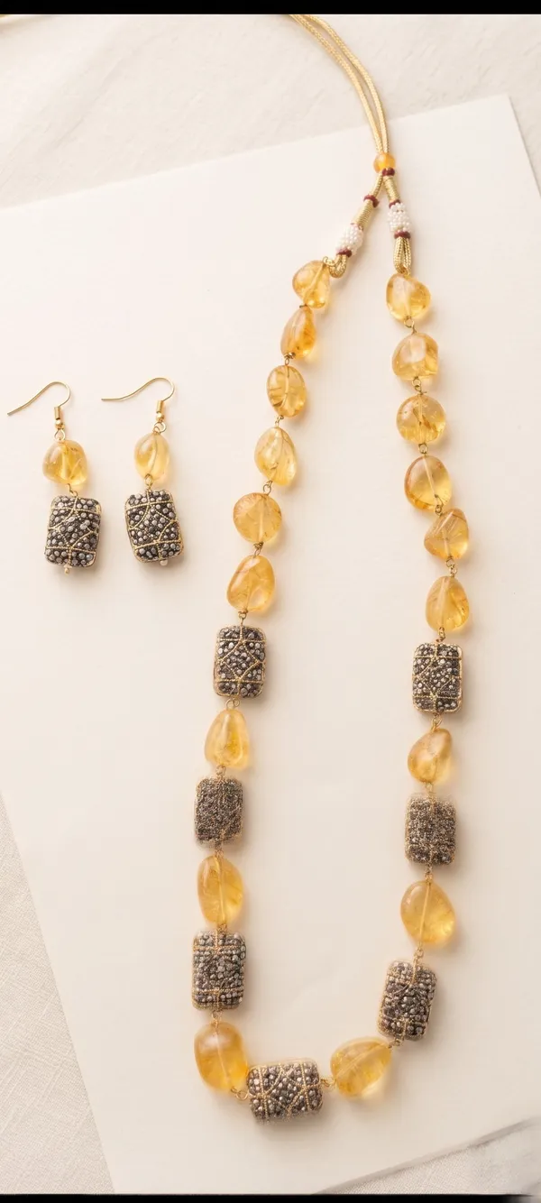 Yellow_Transparent_Beads_Mala_Set_with_Designer_Earrings_|_Statement_Transparent_beads_Jewellery