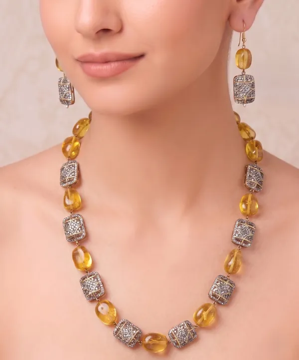 Yellow_Transparent_Beads_Mala_Set_with_Designer_Earrings_|_Statement_Transparent_beads_Jewellery