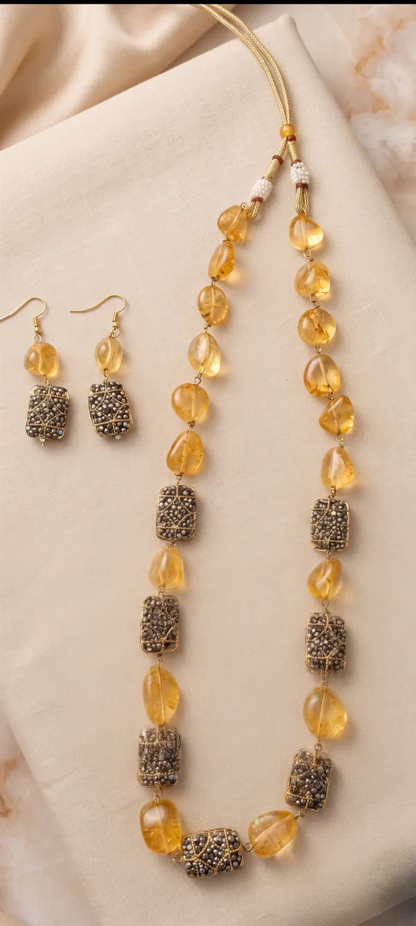 Yellow_Transparent_Beads_Mala_Set_with_Designer_Earrings_|_Statement_Transparent_beads_Jewellery