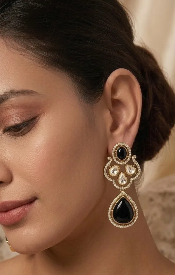 Black_Stones_Polki_Earrings_|_Vintage_Party_Earrings_