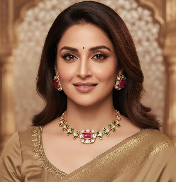 Moissanite_Ethnic_Choker_Necklace_|_Premium__Bridal_&_Party_Wear_Jewellery