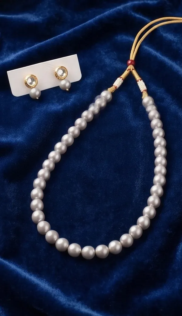 Moonlit_Silver_Grey_Pearl_Single_Line_Mala_|_Timeless_Necklace