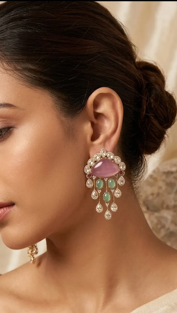 Pink_&_Mint_Moissanite_Earrings_|_Valentine's_Day_Pastel_Jewelry