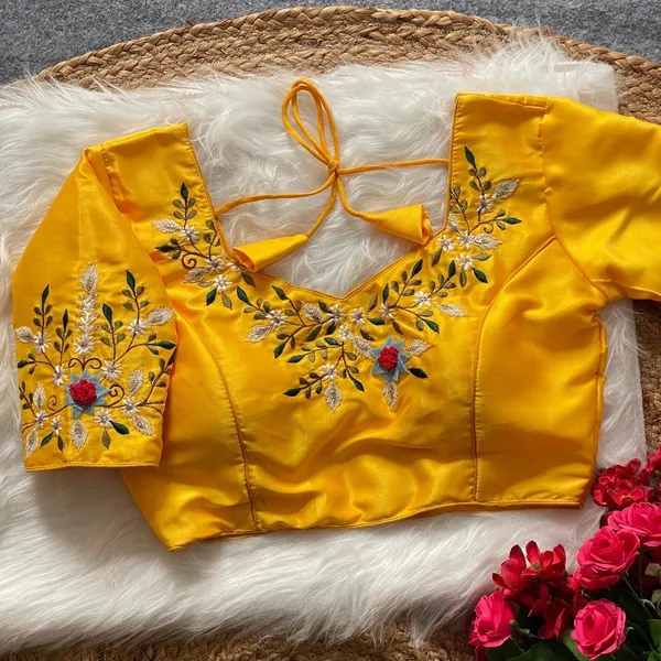 Yellow_Silk_Blouse_For_Women