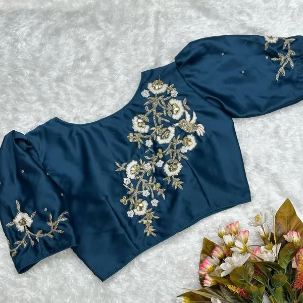 Navy_Blue_Silk_Blouse_For_Women