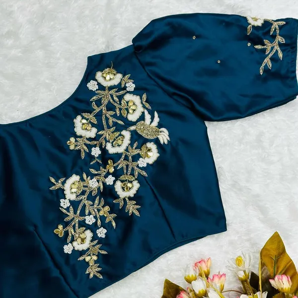 Navy_Blue_Silk_Blouse_For_Women