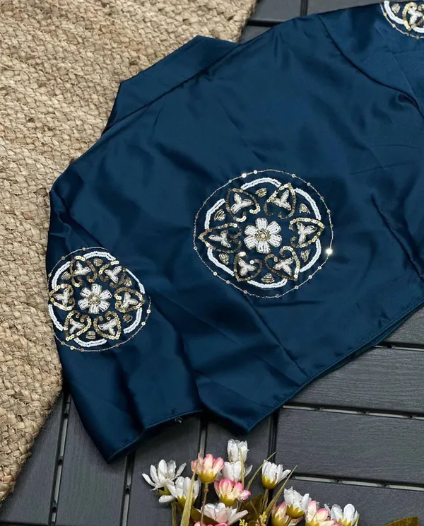 Navy_Blue_Silk_Blouse_For_Women