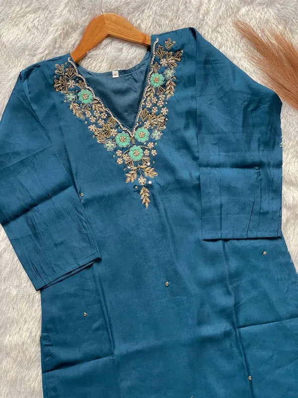 Navy_Blue_Cotton_Kurta_Set_For_Women