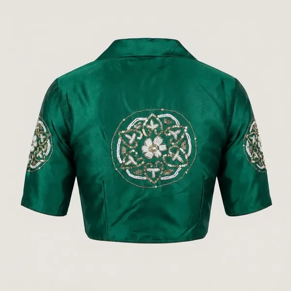 Parrot_Green_Silk_Blouse_For_Women