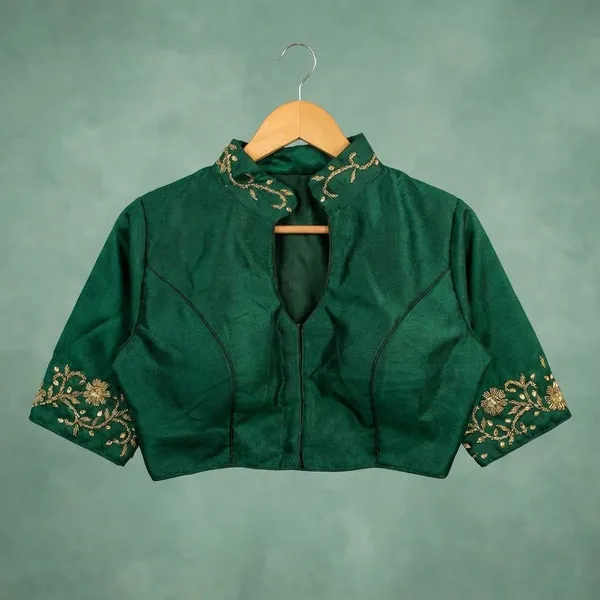 Green_Silk_Blouse_For_Women