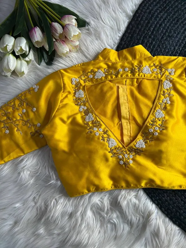 Yellow_Silk_Blouse_For_Women