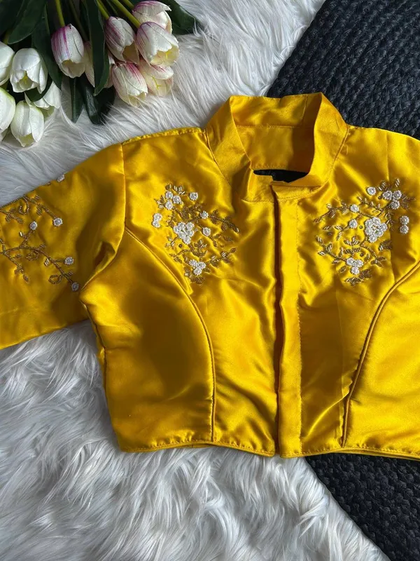 Yellow_Silk_Blouse_For_Women