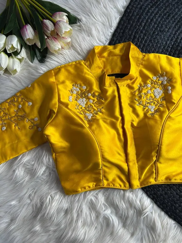 Yellow_Silk_Blouse_For_Women