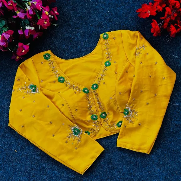 Yellow_Silk_Blouse_For_Women