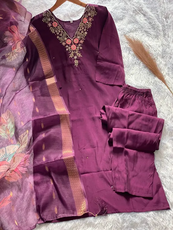Purple_Cotton_Kurta_Set_For_Women