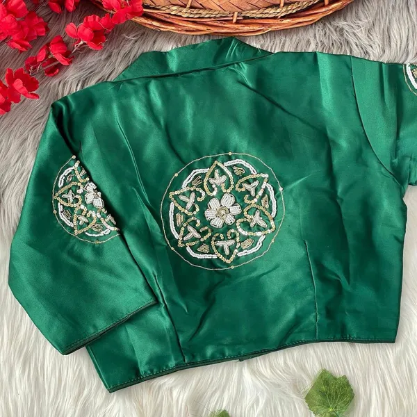 Parrot_Green_Silk_Blouse_For_Women