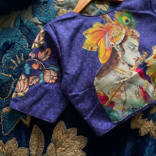 Blue_Cotton_Saree_And_Blouse_For_Women