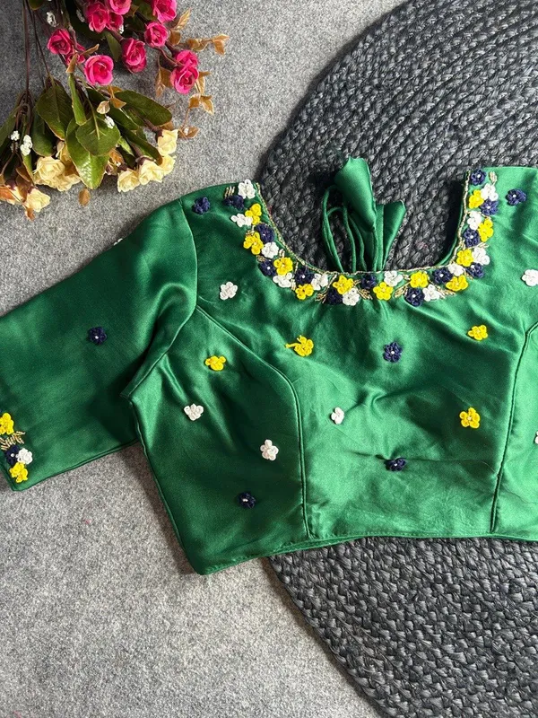 Green_Silk_Blouse_For_Women