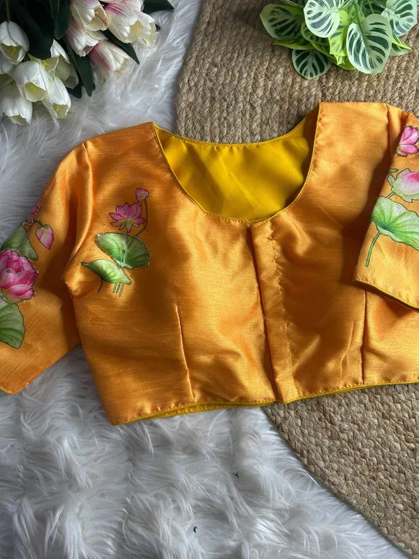 Yellow_Silk_Blouse_For_Women