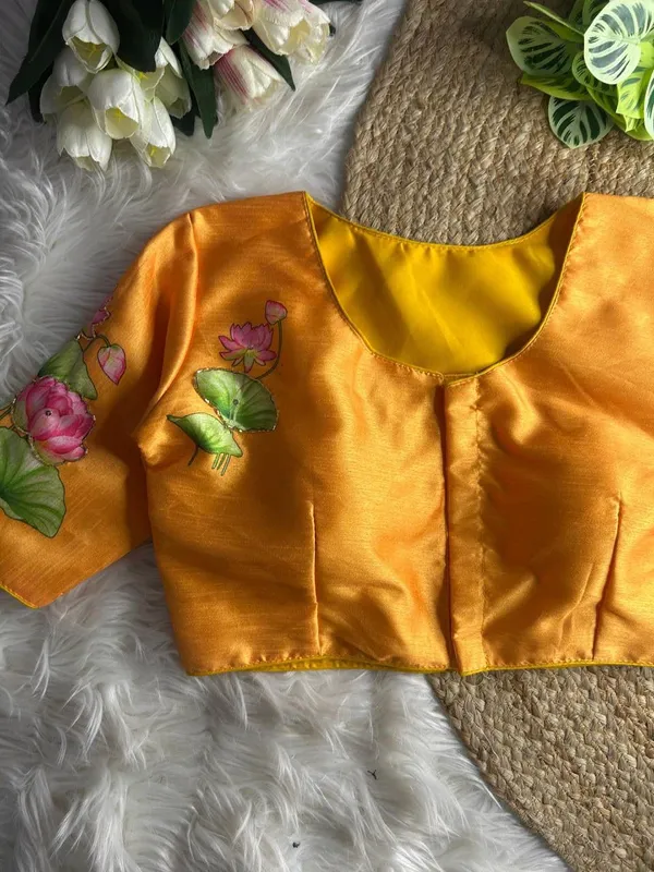 Yellow_Silk_Blouse_For_Women
