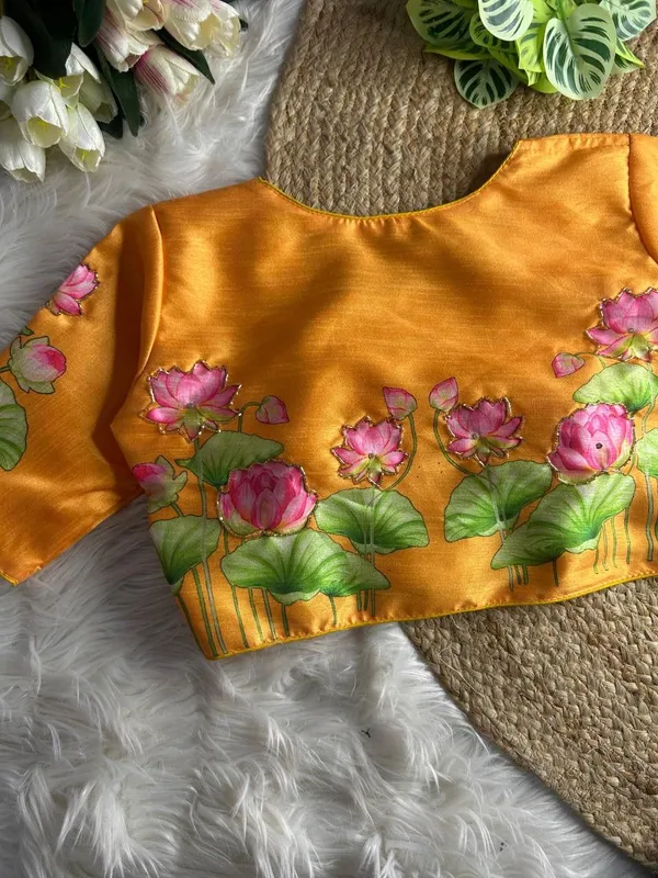 Yellow_Silk_Blouse_For_Women