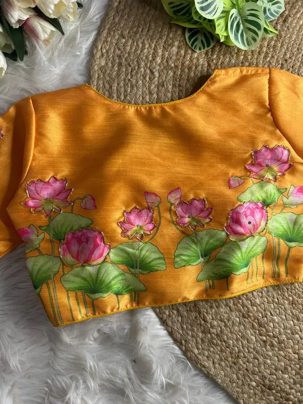 Yellow_Silk_Blouse_For_Women