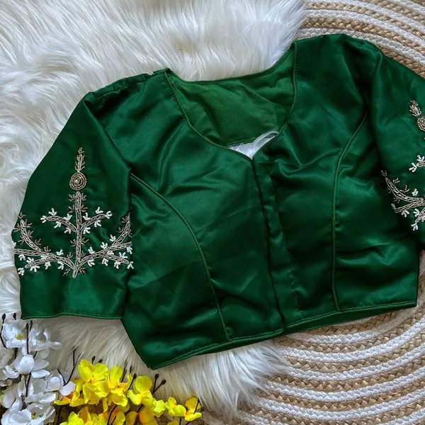 Green_Silk_Blouse_For_Women