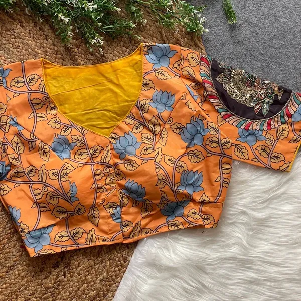 Orange_Silk_Blouse_For_Women