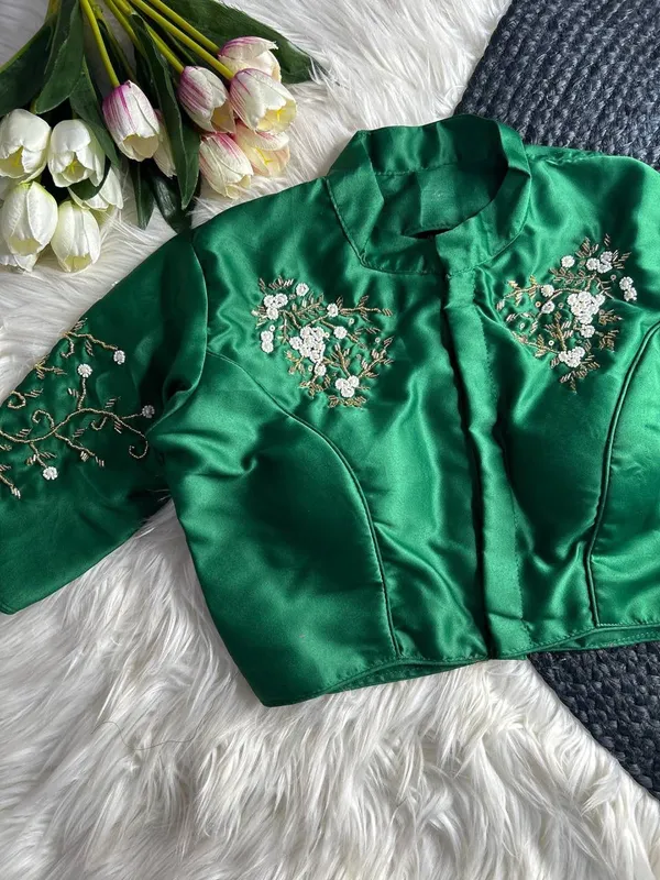 Green_Silk_Blouse_For_Women