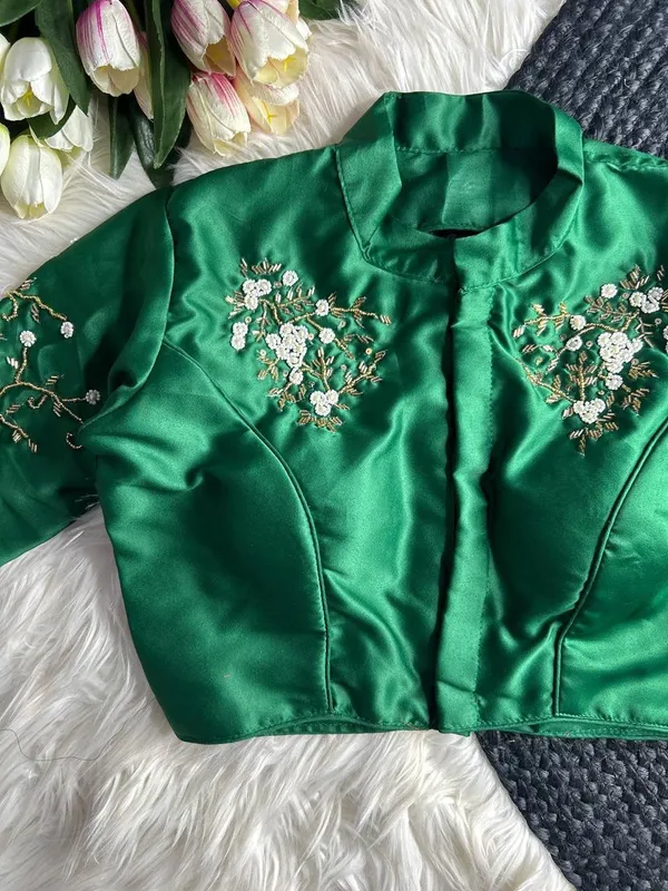 Green_Silk_Blouse_For_Women