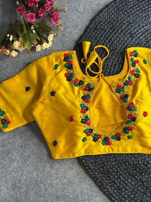 Yellow_Silk_Blouse_For_Women